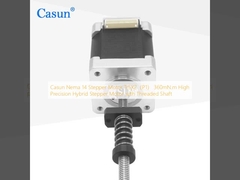 Casun Nema 14 Stepper Motor Tr5X2（P1） 360mN.m High Precision Hybrid Stepper Motor with Threaded Shaft