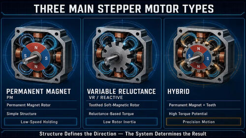 Latest company blogs about Three Main Stepper Motor Types: differences between permanent magnet, variable reluctance and hybrid types