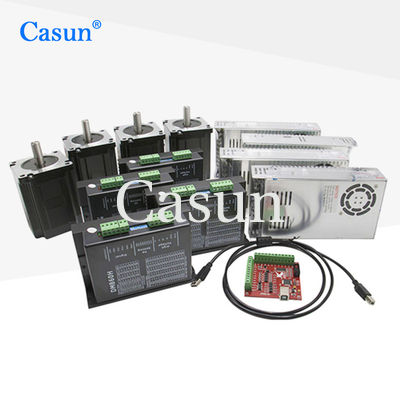 Good price Nema 23 CNC Kits 4 Axis 12N.M Stepper Motor Driver Power Supply Mach3 For CNC Machine online